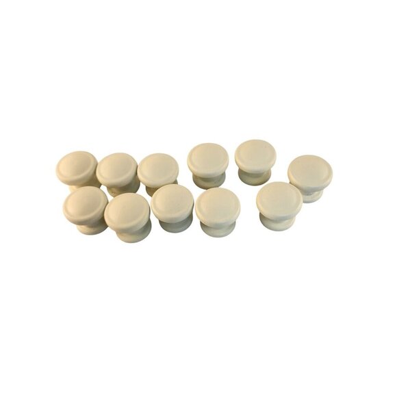 Set Of 11 White Wooden Cabinet Knobs With Screws Round Drawer Pulls 1.5 Inch Dia - Picture 9 of 9